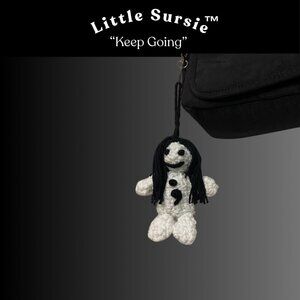 Handmade Crocheted Cotton Semicolon Amigurumi Purse Charm, Phone Charm, Keychain